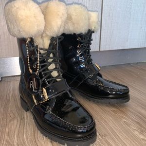 Ralph Lauren zabby shearling lined cold weather mid calf boot